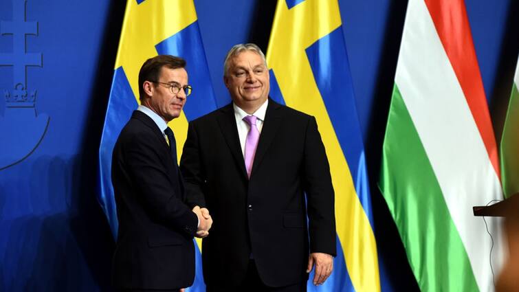 Hungary Ratifies Sweden NATO Bid Alliance Expansion Viktor Orban Ulf Kristersson Sweden Joins NATO Hungary Ratifies Sweden's NATO Bid, Paving Way For Alliance Expansion. Swedish PM Hails 'Historic Day'