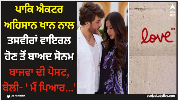 sonam bajwa post after her pics gone viral with pakistani actor ahsan khan says love Sonam Bajwa: ਪਾਕਿ ਐਕਟਰ ਅਹਿਸਾਨ ਖਾਨ ਨਾਲ ਤਸਵੀਰਾਂ ਵਾਇਰਲ ਹੋਣ ਤੋਂ ਬਾਅਦ ਸੋਨਮ ਬਾਜਵਾ ਦੀ ਪੋਸਟ, ਬੋਲੀ- ' ਮੈਂ ਪਿਆਰ...'