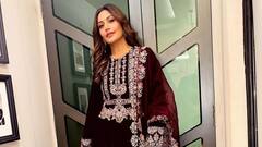 Surbhi Chandna Gives Perfect Ethnic Vibe In Maroon Velvet Suit For Rakshak - Indias Braves Promotions
