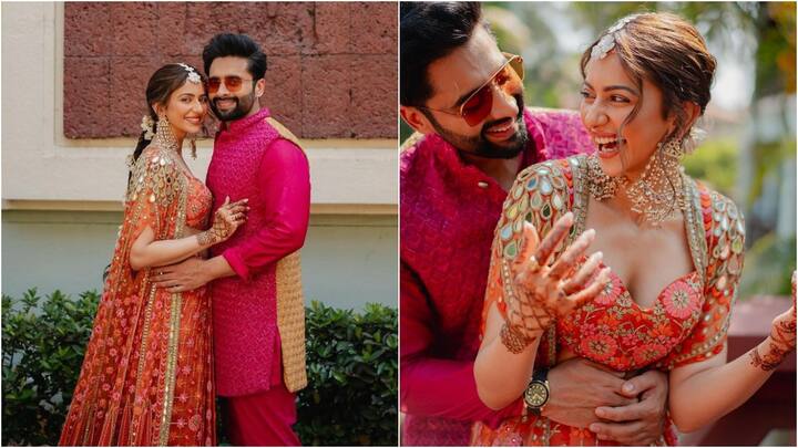 Newlyweds Rakul Preet Singh and Jackky Bhagnani recently shared more pictures from their mehendi ceremony.