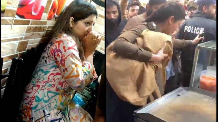 Woman in Arabic-script dress saved from mob in Pakistan lahore Watch Video: அரபிய எழுத்துக்கள் அச்சிடப்பட்ட ஆடை அணிந்ததால் நேர்ந்த அதிர்ச்சி சம்பவம்.. பெண்ணை சூழ்ந்த கும்பல்..