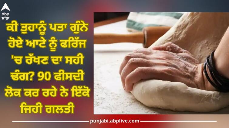 Do you know right way to refrigerate kneaded dough? 90 percent of people are doing same mistake Atta in Refrigerator: ਕੀ ਤੁਹਾਨੂੰ ਪਤਾ ਗੁੰਨੇ ਹੋਏ ਆਟੇ ਨੂੰ ਫਰਿੱਜ 'ਚ ਰੱਖਣ ਦਾ ਸਹੀ ਢੰਗ? 90 ਫੀਸਦੀ ਲੋਕ ਕਰ ਰਹੇ ਨੇ ਇੱਕੋ ਜਿਹੀ ਗਲਤੀ