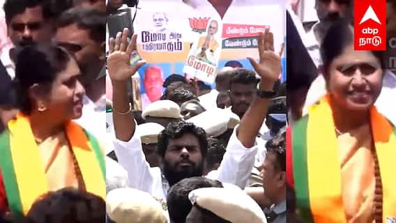 Vijayadharani at Annamalai yatra : பாஜக யாத்திரையில் விஜயதரணி... களமிறங்கிய அண்ணாமலை