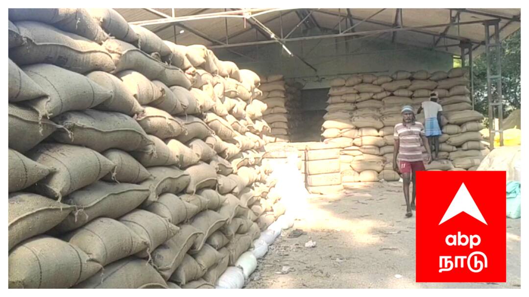 Mayiladuthurai lorry  owners protest Paddy bundles stagnate - TMM தேங்கி கிடக்கும் நெல் மூட்டைகள் - கொள்முதல் தடைப்படும் அச்சத்தில் மயிலாடுதுறை விவசாயிகள்
