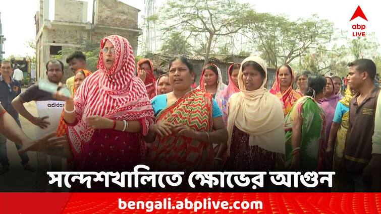 Sandeshkhali Chaos obstacles while making a complaint Sheikh Shahjahan's arrest demand protest again Sandeshkhali Chaos: অভিযোগ জানাতে গিয়ে বাধার মুখে, শেখ শাহজাহানের গ্রেফতারির দাবি, ফুঁসছে সন্দেশখালি