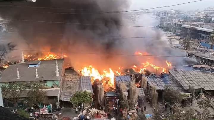 Mumbai Bhayander Fire Heavy fire breaks out in Azad Nagar slum in Bhayander East many injured marathi news Mumbai Fire : भाईंदरमध्ये अग्नितांडव! आझाद नगर झोपडपट्टीला भीषण आग, एकाचा मृत्यू तर तीन जण जखमी