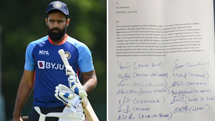 Hanuma Vihari Andhra Cricket Association Ranji Trophy Brawl ACA Teammates Threatened Report ‘Players Were Forced To Sign Under Threats’: Hanuma Vihari & Andhra Cricket Association Row Takes New Turn - Report