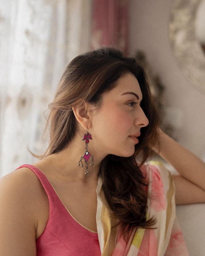 Hansika Motwani showcased her beauty in a floral saree.