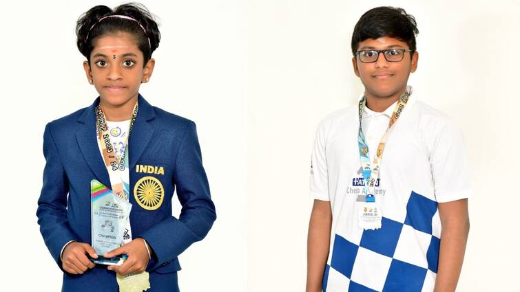 Tamil Nadu Sharvanika Gold medal and Raghav Silver medal in commonwealth Chess Championship game காமன்வெல்த் செஸ் சாம்பியன்ஷிப் போட்டி! தங்கத்தை தட்டித் தூக்கிய தமிழ்நாட்டின் ஷர்வானிகா!