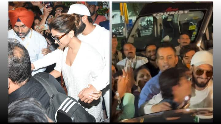 Ranveer Singh Hugs Paparazzi: अनंत अंबानी और राधिका मर्चेंट के प्री-वेडिंग फंक्शन के लिए दीपिका पादुकोण और रणवीर सिंह जामनगर पहुंच चुके हैं. इस कपल को पैपराजी ने जामनगर में ढेर सारी बधाई दी.