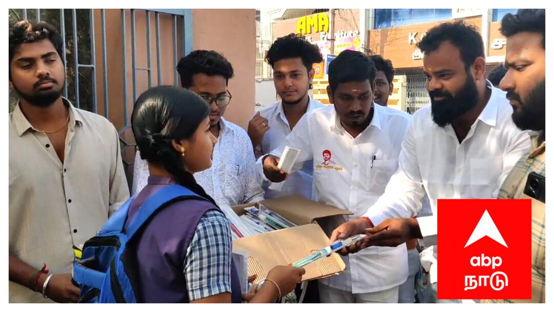 தேர்வில் முதலிடம் பிடித்து தளபதியிடம் பாராட்டு பெற வேண்டும் -  மாணவர்களுக்கு தவெகவினர் வாழ்த்து