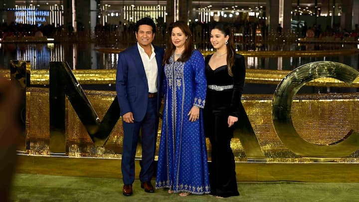 Former India batsman Sachin Tendulkar, accompanied by his wife Anjali Tendulkar and daughter Sara Tendulkar, also departed for the city in Gujarat to attend Anant Ambani and Radhika Merchant’s pre-wedding festivities. (Image Source: Getty)