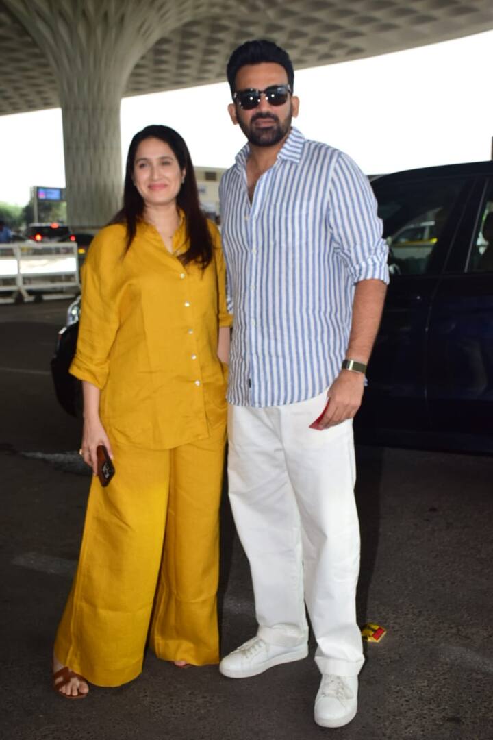 सागरिका और जहीर ने इस दौरान पैप्स के लिए पोज भी दिए. दोनों की जोड़ी बेहद प्यारी लग रही थी.