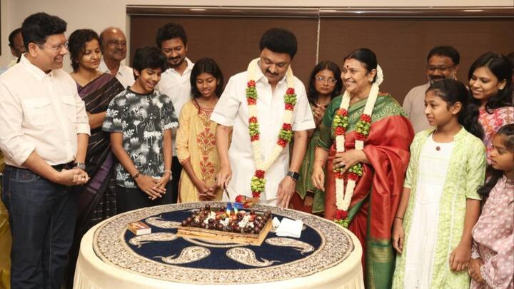DMK President and Tamil Nadu Chief Minister M K Stalin on Friday (March 1) celebrated his 71st birthday at his residence and party headquarters in Chennai. 