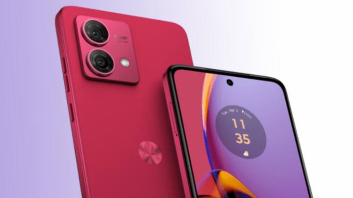 Motorola G84 (Price: Rs 18,999 onwards) — Motorola's G84 impresses with its strong camera setup featuring a 50-megapixel sensor and 16-megapixel selfie camera, complemented by a sleek vegan leather design in Viva Magenta. Powered by a Snapdragon 695 processor, it boasts a 6.5-inch full HD+ pOLED display with a 120 Hz refresh rate and runs on clean, stock Android for a smooth user experience.
