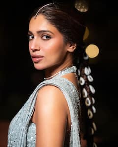 Bhumi Pednekar Dons Blue Saree As She Graces Rakul Preet And Jackky Bhagnani's Wedding, See Pics