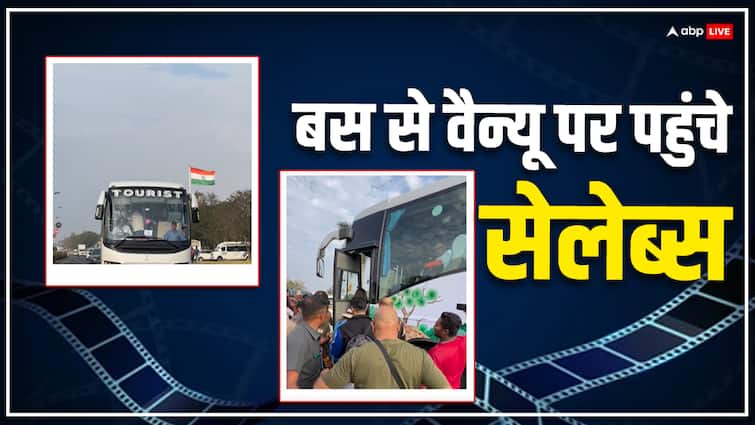 Celebs reached the venue from Jamnagar Airport in buses and not in luxury cars, watch video
