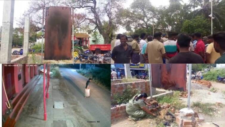 Immanuel Sekaranar portrait burnt in Tirunelveli Petrol Bomb Attack Villagers protest - TNN நெல்லையில் தியாகி இம்மானுவேல் சேகரனார் உருவப் படம் - கிராம மக்கள் போராட்டம்