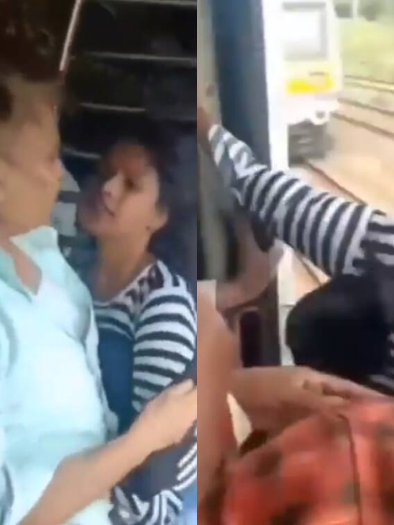 Video: ट्रेन के गेट पर खड़ी थी लड़की, अचानक फिसला पैर और...