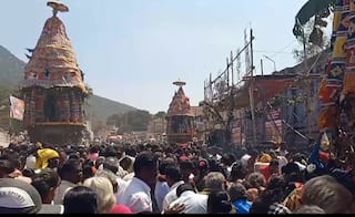தீர்த்தமலை தீர்த்தகிரீஸ்வரர் கோயில் மாசிமக தேரோட்டம் - பல்லாயிரக்கணக்கான பக்தர்கள் பங்கேற்பு