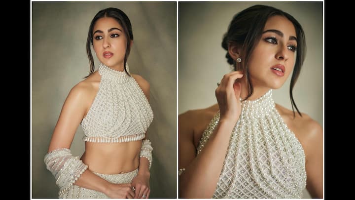 Sara Ali Khan is ruling the internet with her drool-worthy looks in a white pearl lehenga.
