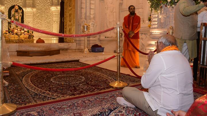 Gujarat Chief Minister Bhupendra Patel visited Ram Temple on Saturday. (Image Source: PTI)