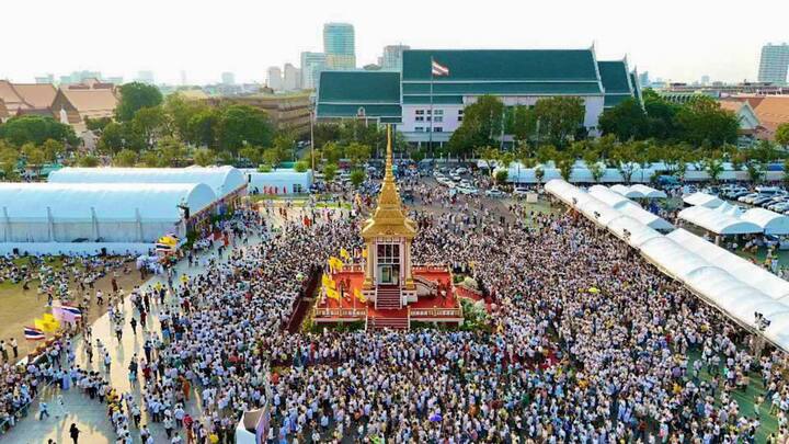 Thousands of Thai devotees paid respect to the Buddhist Holy Relics that were brought to Thailand's Chiang Mai from India on February 23. Image Source: X/@DrSJaishankar