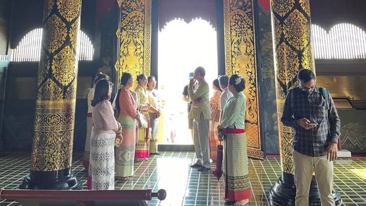 The relics, that are revered by Buddhists around the world were flown to Thailand in a special Indian Air Force plane on Thursday. Image Source: ANI