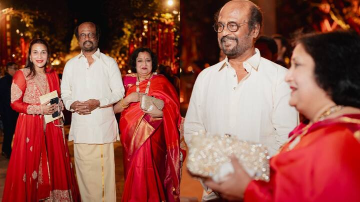 Rajinikanth  At Ambani Wedding : குஜராத்தில் நடைபெற்று வரும் அம்பானியின் இல்ல திருமண விழாவில் குடும்பத்துடன் கலந்து கொண்டுள்ளார் ரஜினிகாந்த்.