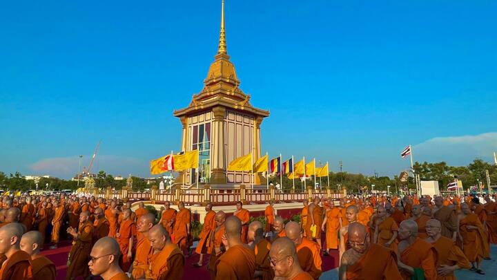 The holy relics of Lord Buddha and his two disciples, Arahant Sariputta and Arahant Mogallana, were ferried from India to Thailand and were enshrined on Friday for public veneration at the specially built mandapam at Sanam Luang pavilion in Bangkok.Image Source: X/@DrSJaishankar