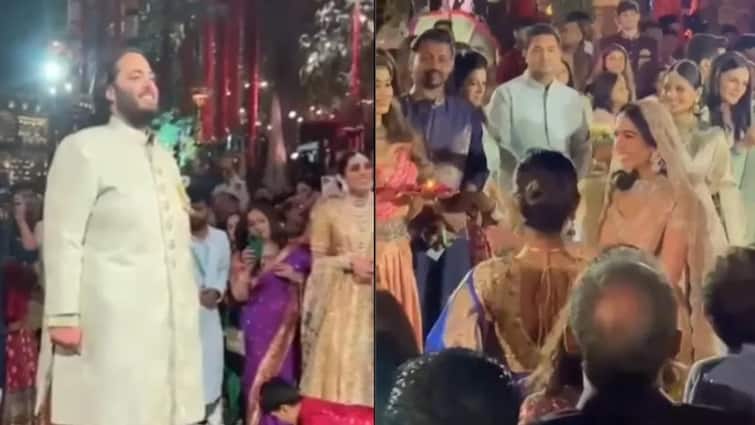 Anant-Radhika Pre Wedding: Watch: Anant Ambani-Radhika Merchant's 'Hastakshar' ceremony at Jamnagar Anant-Radhika Pre Wedding: મહાઆરતી બાદ શાહી અંદાજમાં રાધિકા મર્ચન્ટનું કરાયું સ્વાગત, ડાન્સ કરતા લીધી એન્ટ્રી