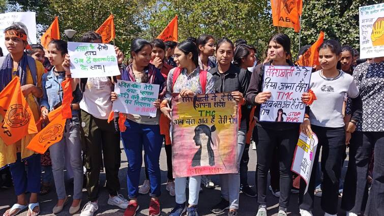 Kota ABVP Student protest against Mamata Banerjee government on Sandeshkhali ANN Kota News: संदेशखाली घटना को लेकर कोटा में ABVP का प्रदर्शन, ममता बनर्जी सरकार के खिलाफ की नारेबाजी