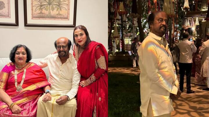 Aishwarya Rajinikanth : ஜாம்நகரில் நடைபெற்ற முகேஷ் அம்பானி இல்ல திருமணத்திற்கு முந்தைய கொண்டாட்டத்தில் மகள் ஐஸ்வர்யா மற்றும் மனைவி லதா உடன் கலந்து கொண்டார் நடிகர் ரஜினிகாந்த்.