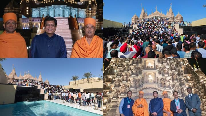 Union Minister Piyush Goyal visited UAE's first Hindu temple after its gates were opened to the public on Sunday.