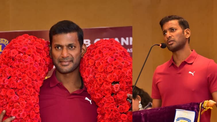 vishal speech about starting foundation in his mothers name details Vishal: “அம்மாவின் பெயரில் அறக்கட்டளை தொடங்கியதன் காரணம்” - மனம் திறந்த நடிகர் விஷால்!