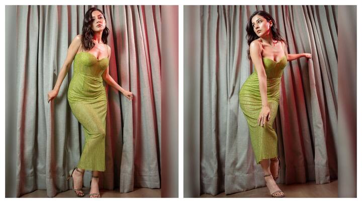 The 'Bigg Boss 13' fame diva Shehnaaz Gill on Tuesday treated her massive fandom to her scintillating pictures in a green outfit.