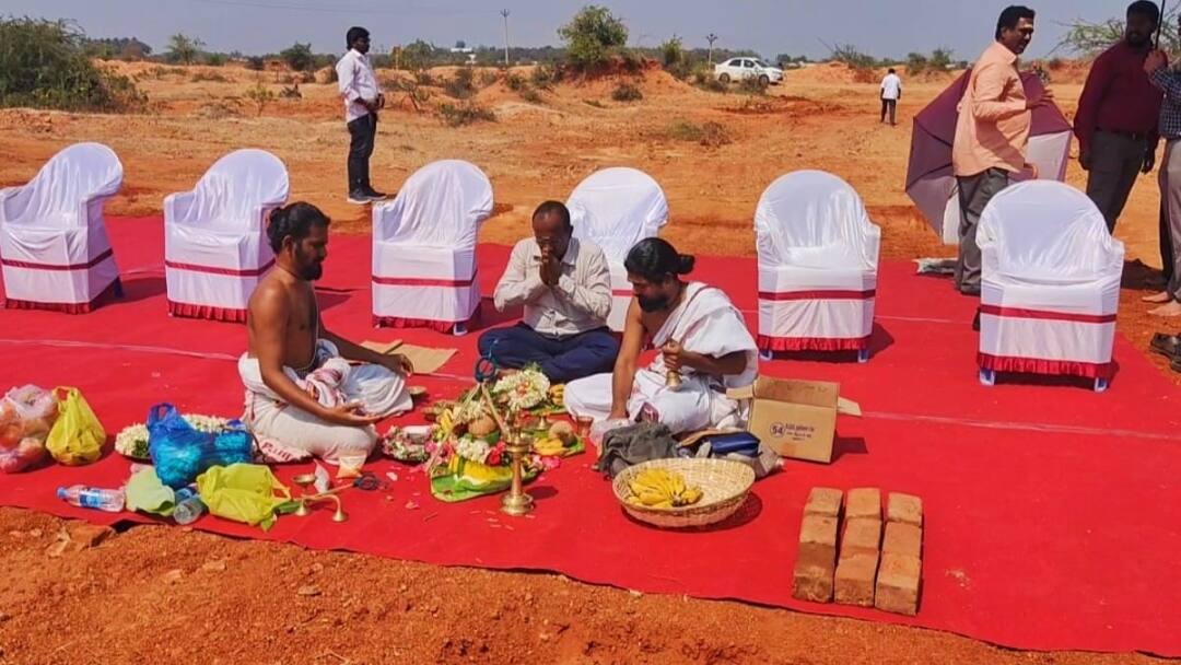 எப்போது வரும் ...காத்திருந்த மக்கள்;  மதுரை எய்ம்ஸ் மருத்துவமனை கட்டுமான பணி துவக்கம்