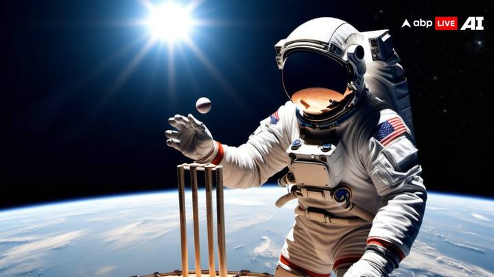 हमने एआई के जरिए जब इस तरह की तस्वीरें बनाई तो कुछ तस्वीरें सामने आईं, जिसमें दिख रहा है कि एस्ट्रोनॉट्स क्रिकेट खेल रहे हैं.