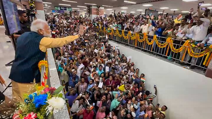 A crowd of people gathered at the station to witness the inauguration. (Source: PTI)