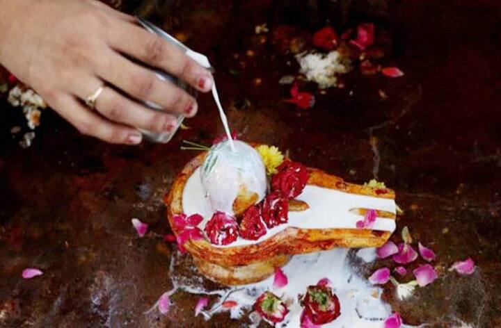 તેની સાથે શિવલિંગ પર ફૂલ, ફળો જેવા કે બોર  ધતુરા, બેલપત્ર વગેરે ચઢાવો.