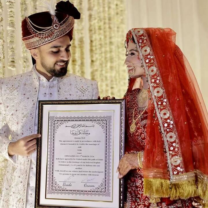Adil took to Instagram and shared a series of pictures from his wedding.