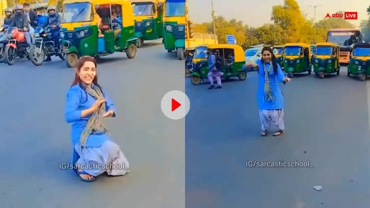 Girl dance on road on bollywood song akshay kumar video goes viral on social media Girl Dance Video: 'इंटरनेट महंगा ही अच्छा था...', बीच सड़क पर लड़की का हाहाकारी डांस देख भड़के लोग