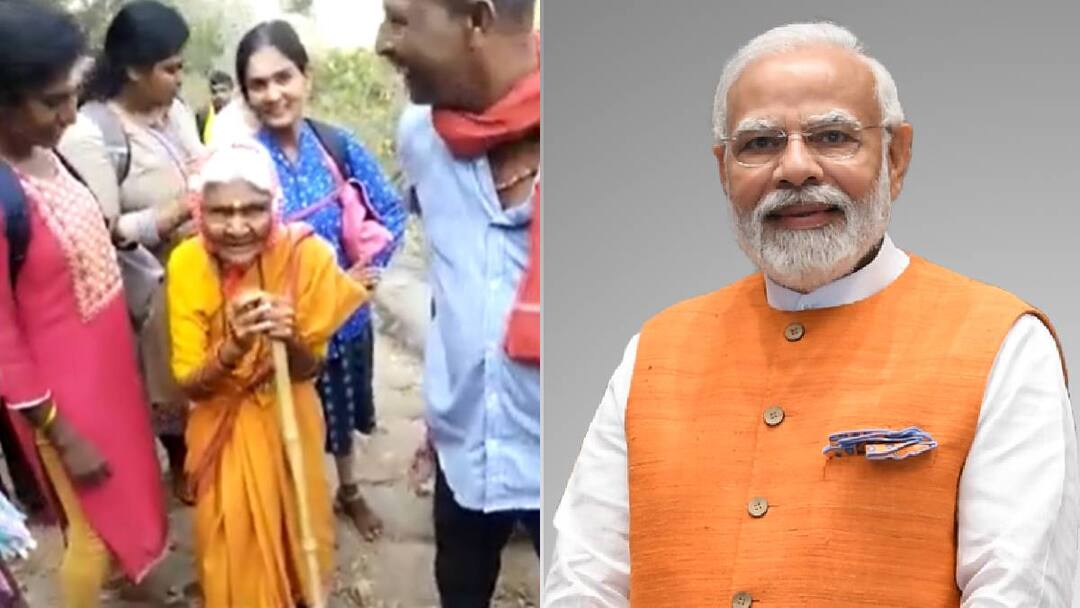 old lady climbs madeshwara hill for the win of pm narendra modi again in karnataka Karnataka: மோடி மீண்டும் பிரதமராக வேண்டும்.. 102 வயதிலும் கோயிலுக்கு மூதாட்டி நடைபயணம்..!