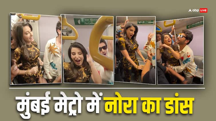 nora fatehi dance in mumbai metro video viral amid film madgaon express pormotion fans asked for legal action Viral Video: नोरा फतेही ने किया मुंबई मेट्रो में डांस, 'मुन्ना भईया' संग लगाए खूब ठुमके, वीडियो हुआ वायरल तो यूजर बोले- 'इन्हें अरेस्ट करो...'