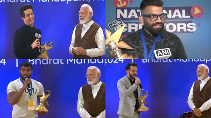 PM Modi on Friday presented the first-ever National Creators Awards across 20 categories at Bharat Mandapam in Delhi.