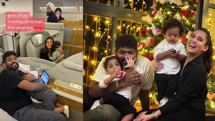 Amidst Divorce Rumours, Nayanthara Shares An In-Flight Picture With Husband Vignesh Shivan And Sons Nayanthara-Vignesh: বিচ্ছেদের জল্পনায় জল ঢাললেন নয়নতারা, স্বামী-সন্তানের সঙ্গে গেলেন ছুটি কাটাতে