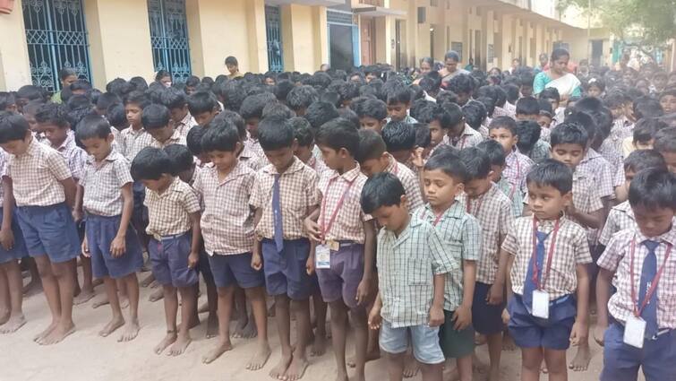 Puducherry  minor girl murdered  Usilambatti school students paid a silent tribute in madurai - TNN புதுச்சேரி சிறுமி வன்கொலை; உசிலம்பட்டி பள்ளி மாணவ, மாணவிகள் மௌன அஞ்சலி