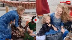 Video: विदेशी महिला ने भारत में बीच रोड़ पर करवाई चंपी, कभी नहीं देखा होगा ऐसा वीडियो