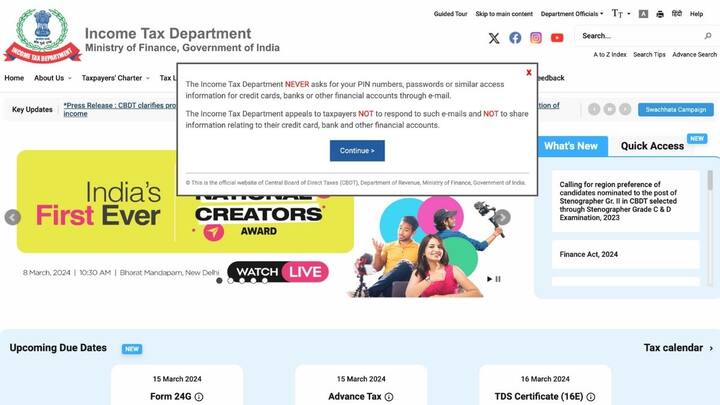 ITR भरने के लिए आपको दूसरों पर आश्रित रहने की जरूरत नहीं है. आप खुद घर बैठे अपना ITR भर सकते हैं. इसके लिए बड़ी ही आसान प्रक्रिया है. इसके लिए आपको सबसे पहले इनकम टैक्स की ई-फाइलिंग वेबसाइट https://www.incometax.gov.in/iec/foportal पर जाना होगा.