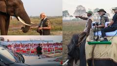 PM Modi in Assam : அசாமில் பிரதமர் மோடி.. யானைக்கு கரும்பு ஊட்டி நெகிழ்ச்சி!